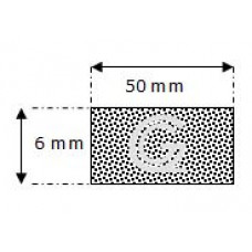 Rechthoekig mosrubber snoer | 6 x 50 mm | rol 25 meter